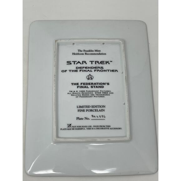 1998 STAR TREK Commemorative Plates Defenders of the Final Frontier Set of (4) - Picture 4 of 9